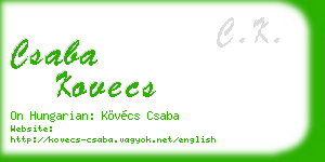 csaba kovecs business card