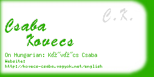 csaba kovecs business card